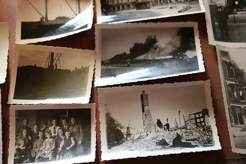 22 alte Fotos- Soldaten , zerst. Spähwagen, Zerstörtes Rotterdam - Niederlande