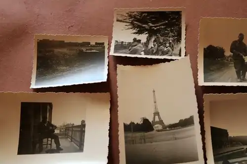 8 alte Fotos - Soldaten , gefangene Franzosen, zerst. Zug - Ville de Mayenne usw