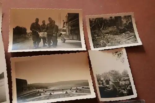 8 alte Fotos - Soldaten , gefangene Franzosen, zerst. Zug - Ville de Mayenne usw