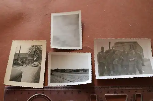 vier  alte Fotos- Soldaten  General Küchler,  Rheinübung - 1941