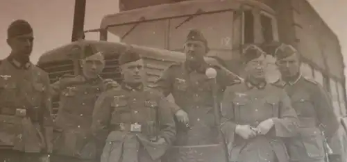 vier  alte Fotos- Soldaten  General Küchler,  Rheinübung - 1941