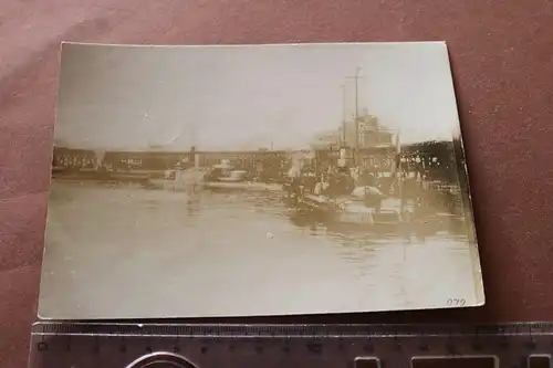 tolles altes Foto - Flusskanonenboote ???  Geschützkuppel - Alter ???