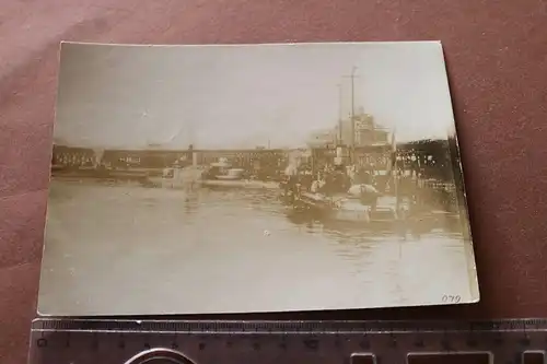 tolles altes Foto - Flusskanonenboote ???  Geschützkuppel - Alter ??? 