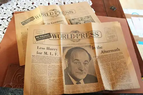 zwei alte Zeitungen World and Press 1964 u 1966 mit deutschen Vokabeln ???