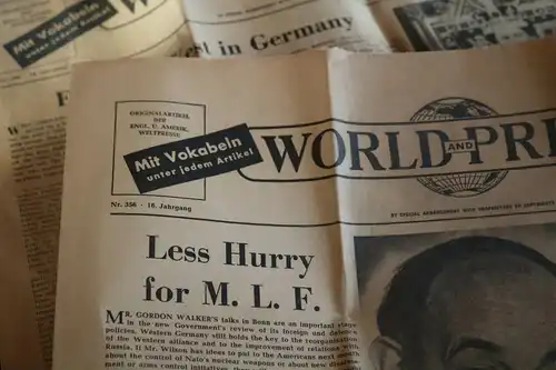 zwei alte Zeitungen World and Press 1964 u 1966 mit deutschen Vokabeln ???