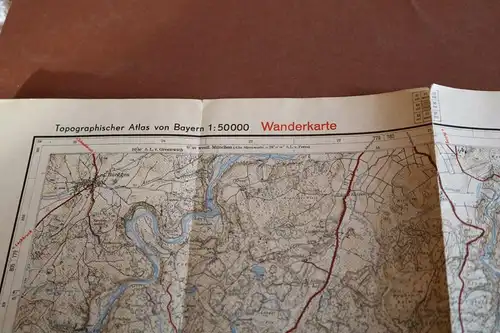 tolle alte Wanderkarte - Oberammergau 1950