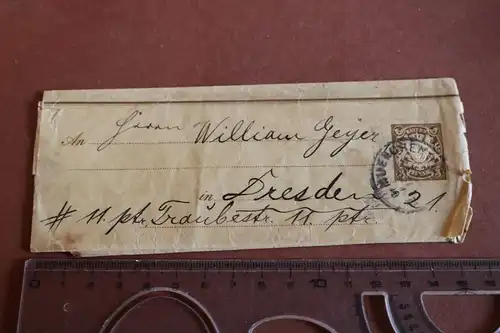 alte Ganzsache mit Bayern 3 Pfennig aufgedruckt 