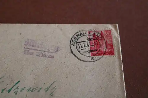 alte Ganzsache mit Zonenmarke - Nürburg über Adenau Stempel Adenau Land 1947