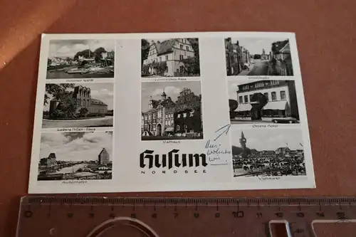 tolle alte Karte - Ansichten Husum - 1961