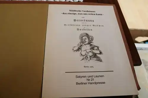 Faksimile Druck Städtische Lusthäuser u Verordnung Verführung Mädchen