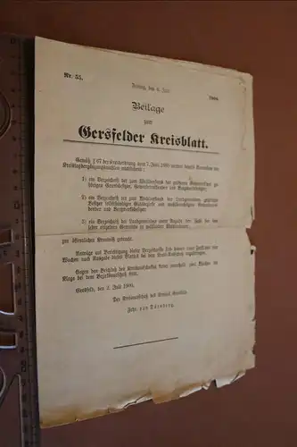 tolle alte Beilage zum Gersfelder Kreisblatt Nr. 55 von 1900