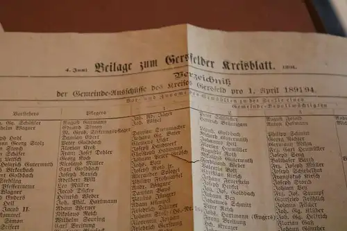 tolle alte Beilage zum Gersfelder Kreisblatt Nr. 55 von 1900 