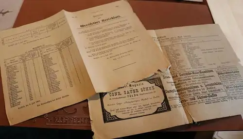 tolle alte Beilage zum Gersfelder Kreisblatt Nr. 55 von 1900 