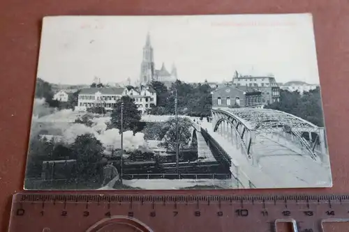 tolle alte Karte - Ulm - Überführungsbrücke beim Mohrenkopf 1906