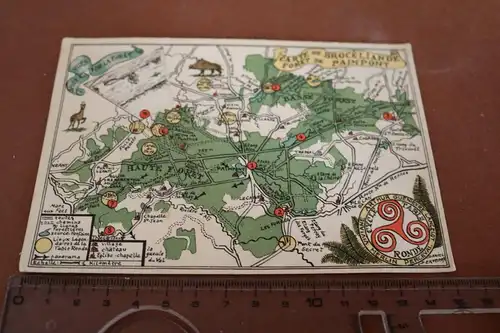 tolle alte Funktionskarte ? Carte de Brocéliande  Frankreich ??  Alter ?