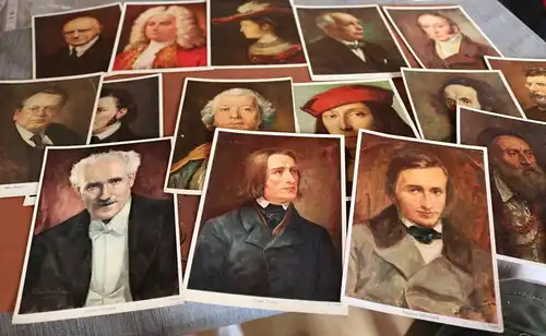 15 tolle alte Karte - Gemälde Portraits
