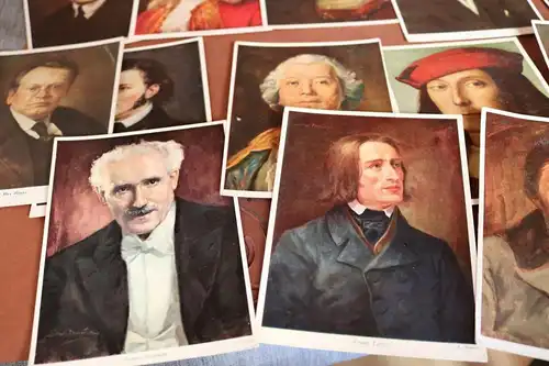15 tolle alte Karte - Gemälde Portraits  