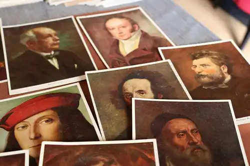 15 tolle alte Karte - Gemälde Portraits  