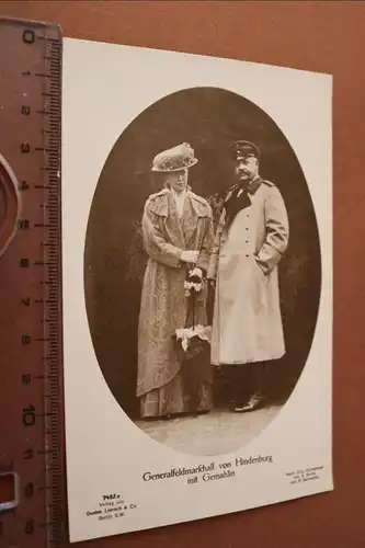 tolle alte Karte - Generalfeldmarschall von Hindenburg mit Gemahlin