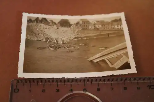 altes Foto - gesprengte Brücke in Frankreich 1940