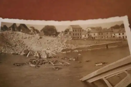 altes Foto - gesprengte Brücke in Frankreich 1940