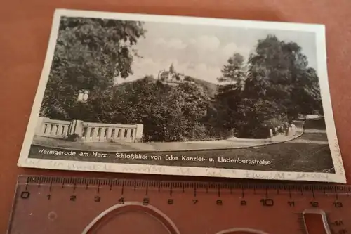 tolle alte Karte - Wernigerode am Harz  Schloßblick  1956