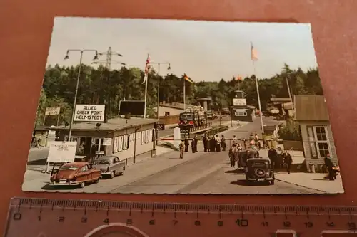 tolle alte Karte - Allierter Checkpoint - Helmstedt Zonengrenze