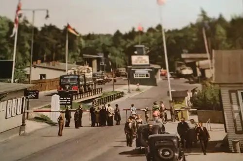 tolle alte Karte - Allierter Checkpoint - Helmstedt Zonengrenze