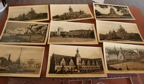neun tolle alte Karten - Reichsmessestadt Leipzig  30-40er Jahre 