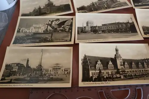 neun tolle alte Karten - Reichsmessestadt Leipzig  30-40er Jahre