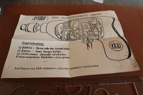 tolles altes Witzblatt - VEB Hamstermatic  Cordless  - Leipzig 