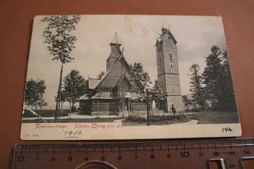 tolle alte Karte - Riesengebirge - Kirche Wang  1916