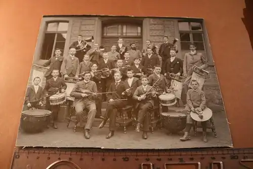 tolles altes Foto - Musikschule ??? Musikverein - Fahne mit Adler ?