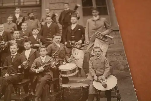 tolles altes Foto - Musikschule ??? Musikverein - Fahne mit Adler ?