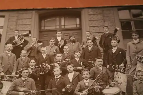 tolles altes Foto - Musikschule ??? Musikverein - Fahne mit Adler ?