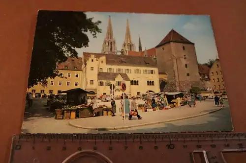 tolle alte Karte - Regensburg - Alter Kornmarkt - 70er Jahre