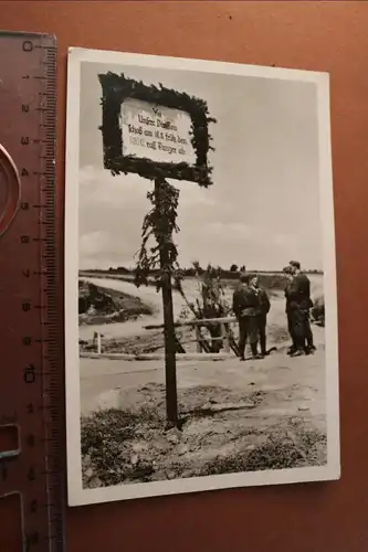 altes Foto - Schild - Unsere Division schoss den 1000. russischen Panzer ab