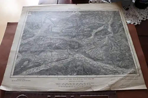 alte Karte des Deutschen Reiches Umdruckausgb. 672 Mittenwald 1898