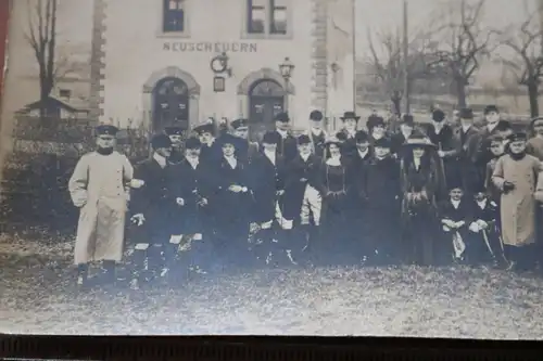 tolles altes Foto Jagdgesellschaft und Soldaten - Neuscheuern Lothringen