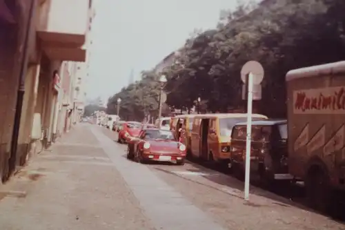 tolles altes Farbfoto - Porsche 911 - LKW´s usw.  80er Jahre