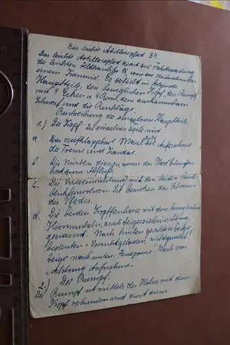 alter Brief über das leichte Artilleriepferd 94