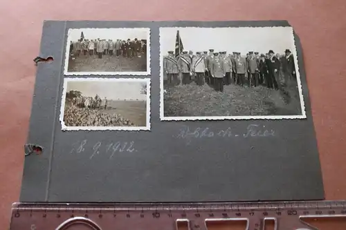 Albumseite mit vier alten Fotos - Kriegerverein ?? Roßbach-Feier  1932