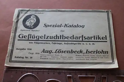 toller alter Spezialkatalog über Geflügelzuchtbedarf  1936 - Lösenbeck, Iserlohn