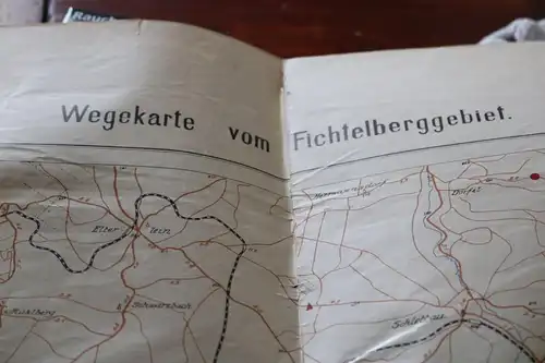 tolle alte große Wegekarte vom Fichtelberggebiet - Erzgebirgs-Verein 1917