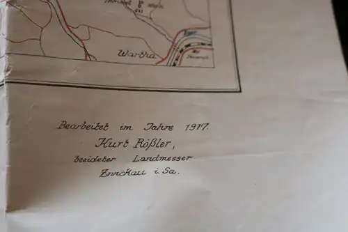 tolle alte große Wegekarte vom Fichtelberggebiet - Erzgebirgs-Verein 1917