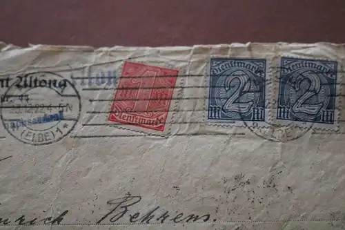 alter Umschlag viele Dienstmarken - Versorgungsamt Altona  1922