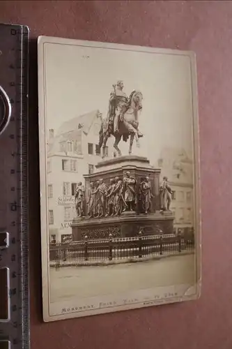tolles altes Kabinettfoto - Denkmal Friedrich der III. in Köln - 1879
