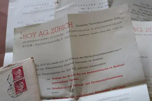 toller alter Feldpostumschlag mit Inhalt der Boy AG Zürich an Dr. Hartenstein