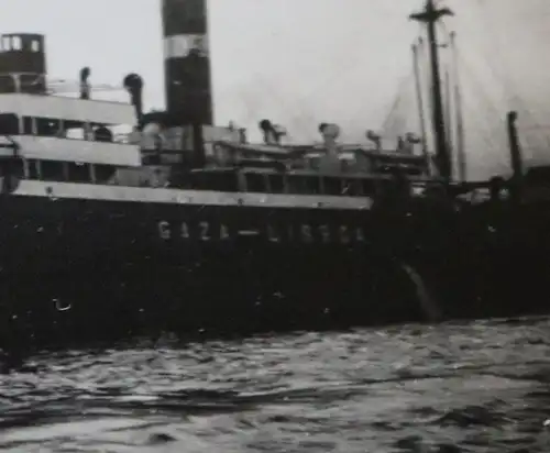 tolles altes Foto Frachtschiff  Gaza - Lisboa - Hamburger Hafen 1934