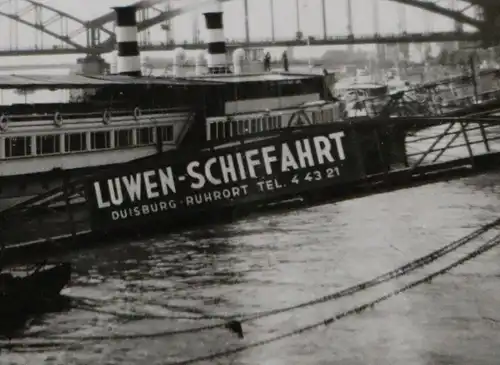 tolles altes Foto Anlegestelle Ausflugboote Duisburg Luwen-Schifffahrt